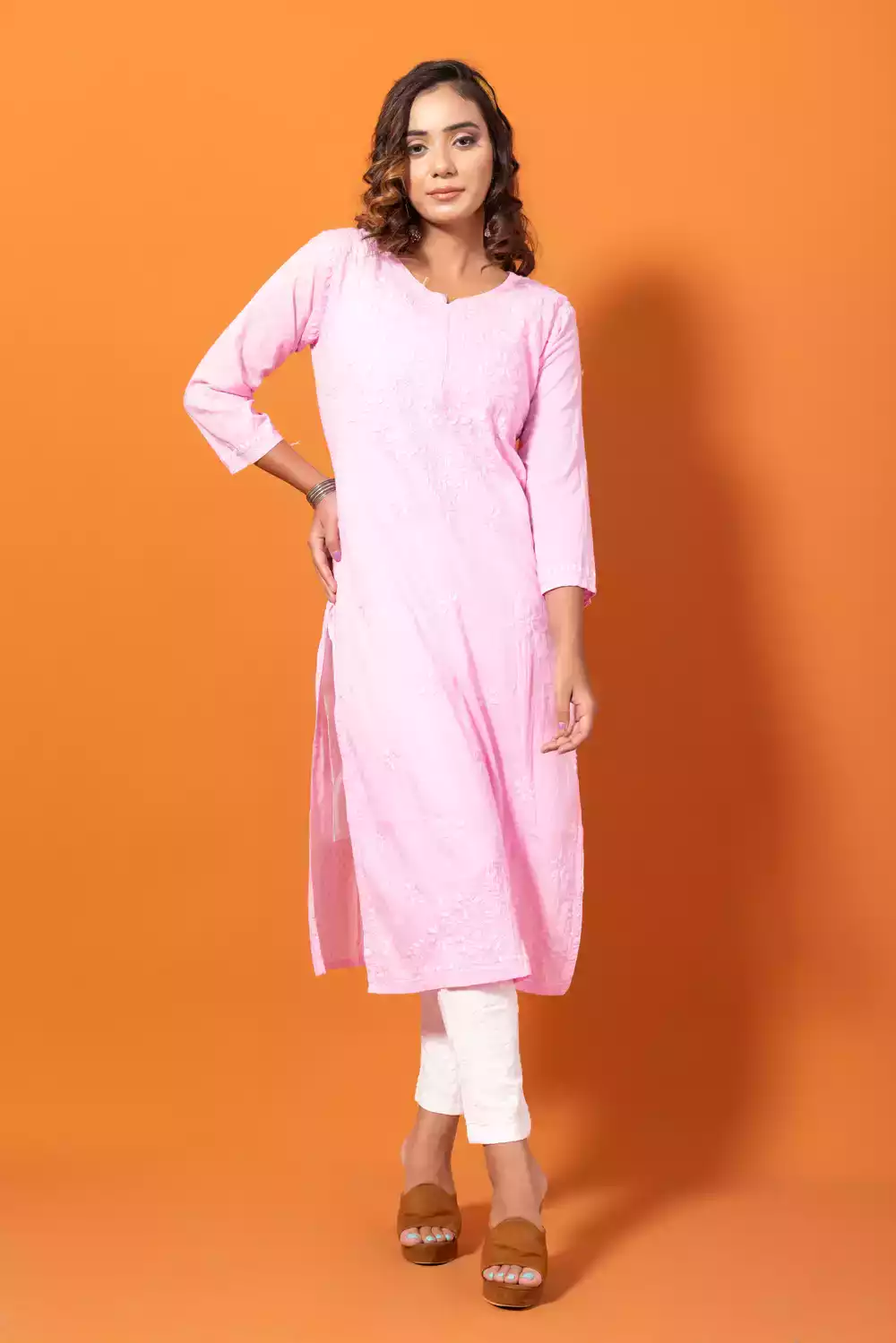 Buy Pink Kurti with Yellow Salwar for Girls Online